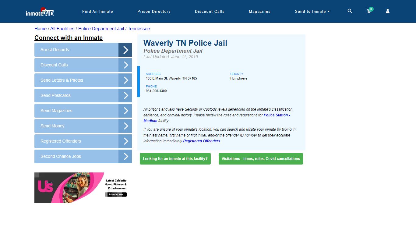 Waverly TN Police Jail & Inmate Search - Waverly, TN